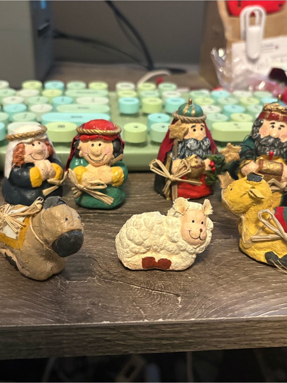 Hand-Painted Ceramic Nativity Figurines.